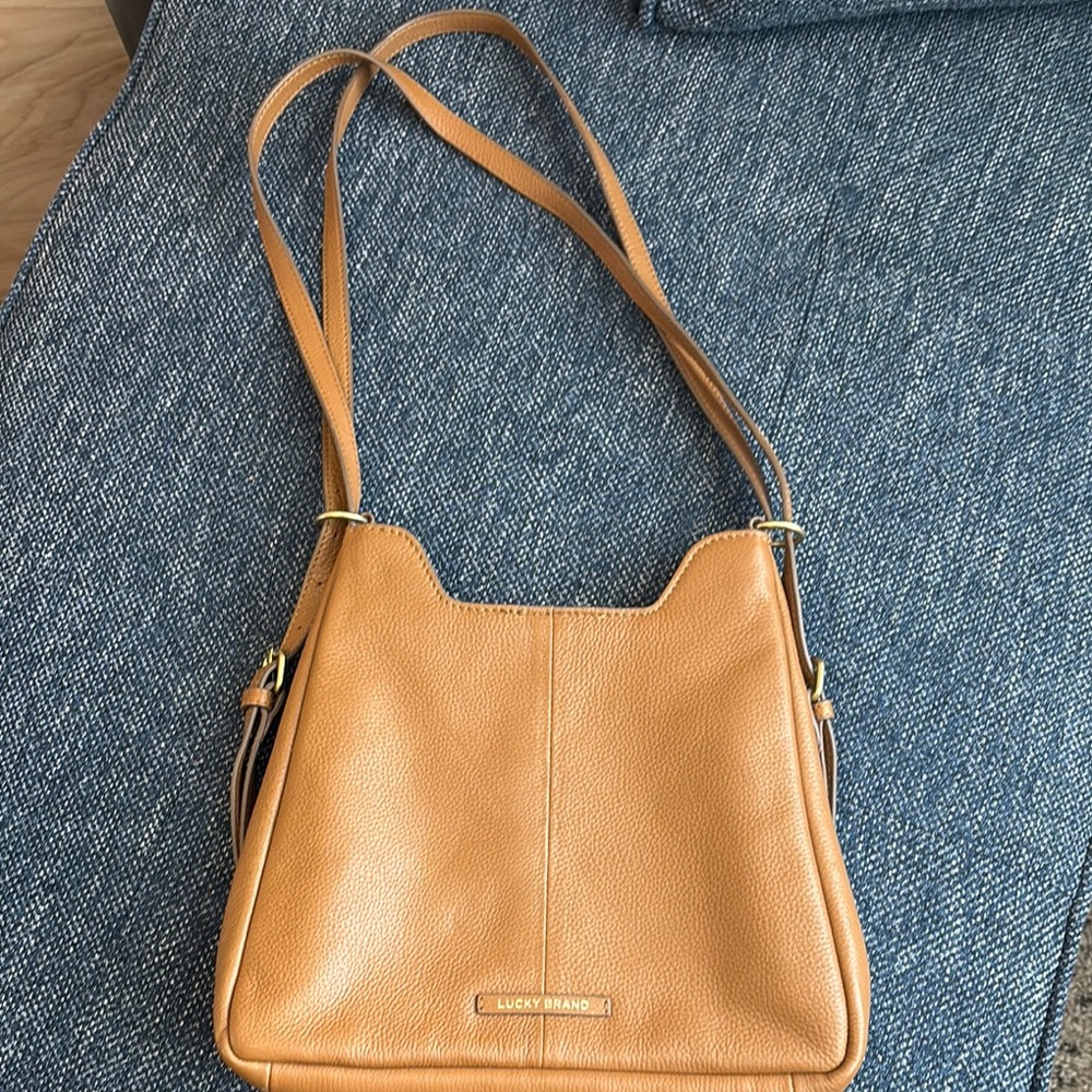 Lucky Brand Tan Leather Converter Backpack/Shoulder Bag!